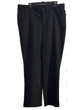 Lee Flex Motion Regular Fit Trouser Pants Black Mid Rise Size 18W